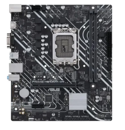 Tarjeta Madre ASUS PRIME H610M-K D4 - micro ATX, Socket Intel® LGA 1700 Intel®14a, 13a y 12a gen, DDR4, PCIe 4.0, puertos M.2 duales, DisplayPort,