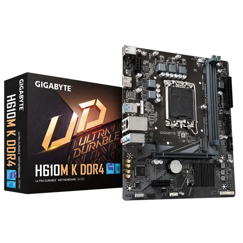 Tarjeta Madre Gigabyte Micro-ATX H610M K DDR4 - S-1700, Intel H610 Express, HDMI, 64GB DDR4 para Intel MB GIGABYTE H610M K DDR4 64 GB
