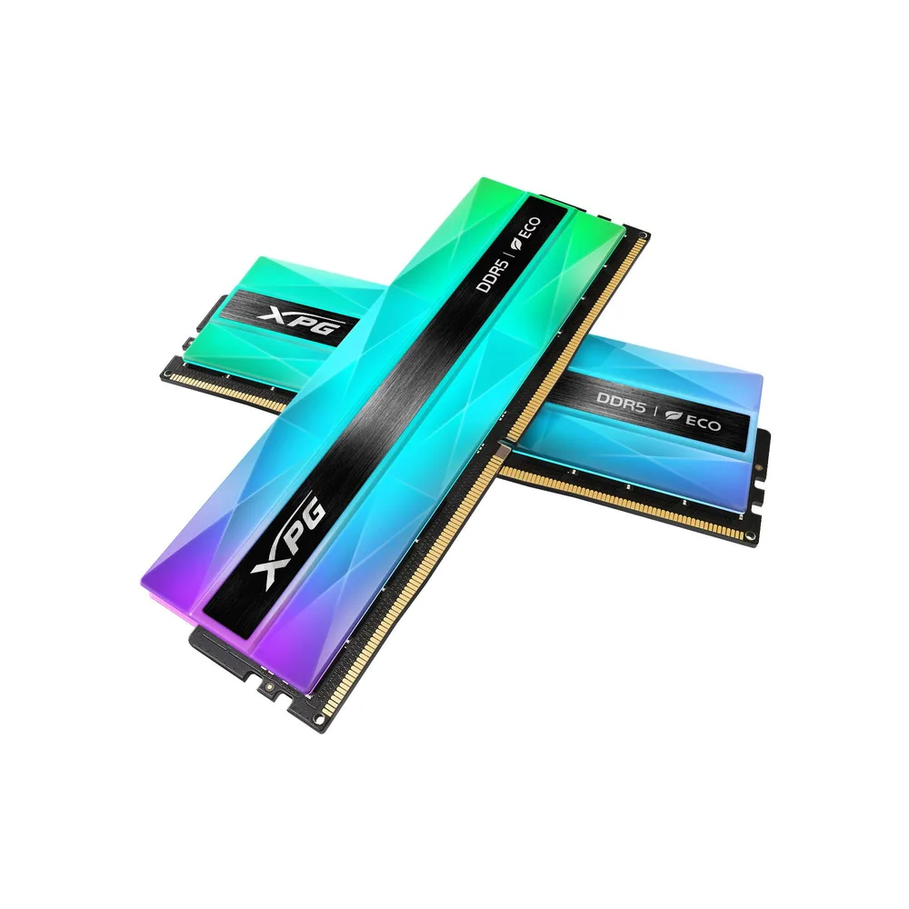Memoria RAM ADATA XPG LANCER NEON RGB - DDR5 KIT 2X16GB UDIMM 8000MT/s. Disipador de aluminio GRIS PLATEADO. AX5U8000C3816G-DCLANRSG 16 GB