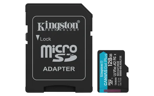 Memoria Microsd Kingston Canvas Go! Plus GEN4 128GB R.200MB/S CL10 Uhs-i U3 V30 A2 Kingston Technology CANVAS GO PLUS GEN 4 128 GB SDCG4/128GB