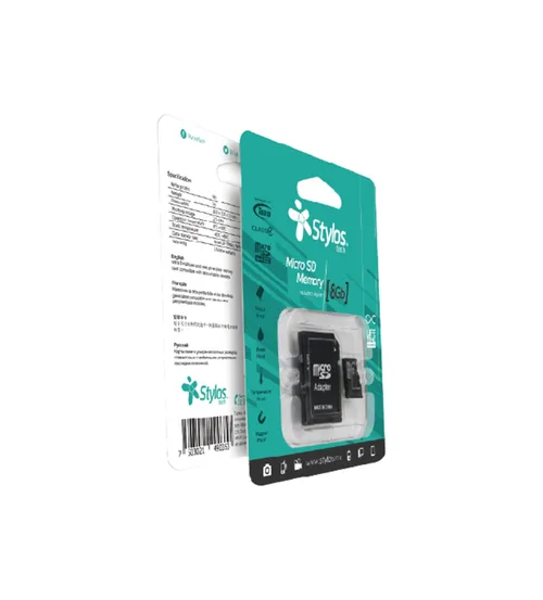 Memoria Micro SD 8GB C/A Stylos. STMSD81B 8 GB