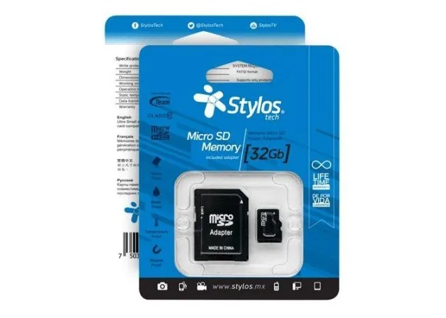 Memoria Micro SD 32GB C/A Stylos. STMS321B 32 GB