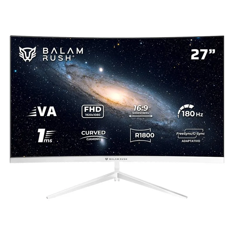 Monitor Gaming Curvo 27 Pulgadas 180hz: ANDROMEDA MAG27Y Balam Rush FreeSync/G-Sync Adaptativo 180 Hz BR-942997