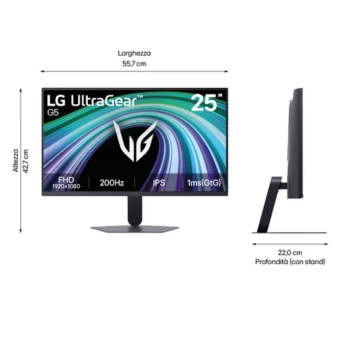 MON LG 25 25G523B-B GAMING FHD 200Hz UG 200 Hz