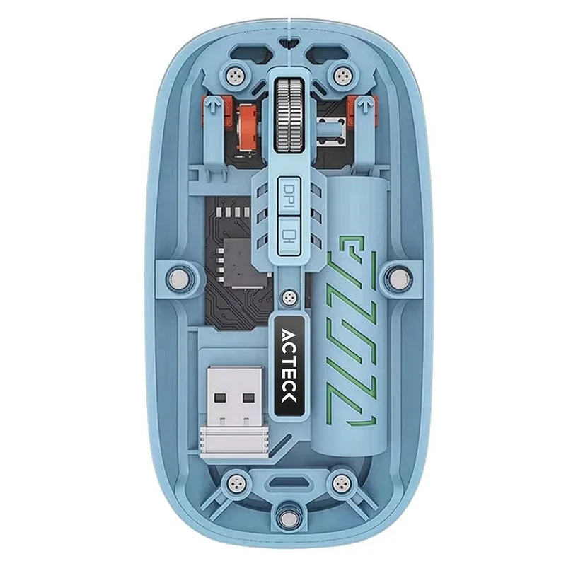 Mouse Inalámbrico Ultra Delgado Multidispositivo Aero One MI455A / hasta 3 - 200 DPI Ajustable / 2.4 Ghz + Bluetooth 5.2 / 5 Botones / Recargable /
