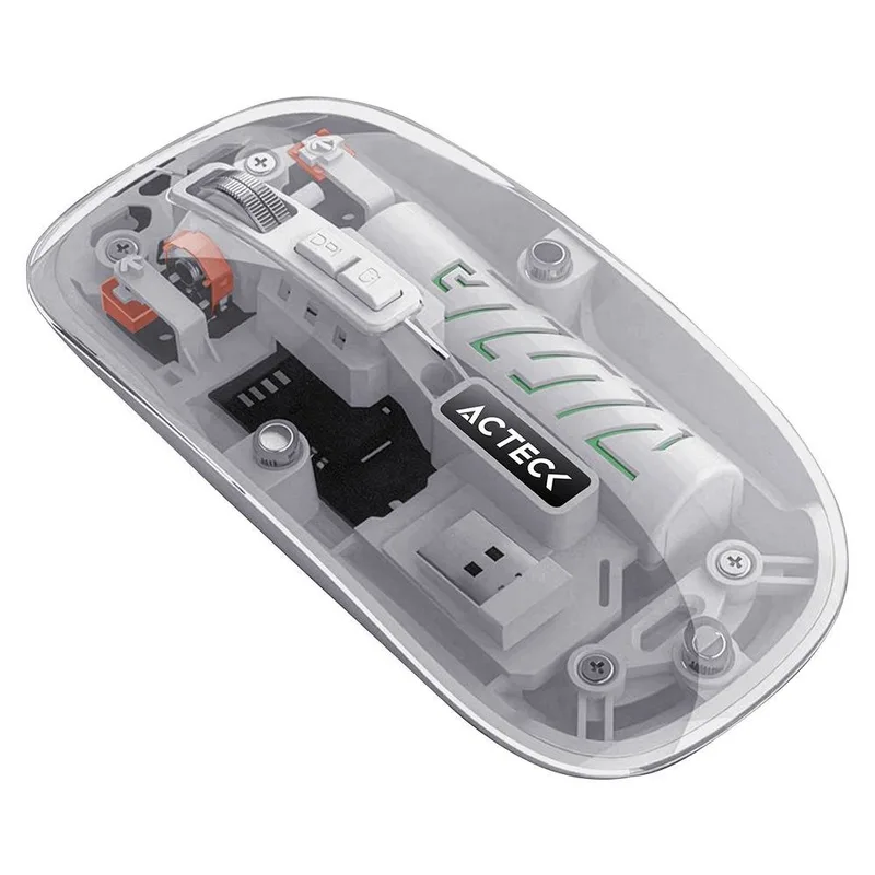 Mouse Inalámbrico Ultra Delgado Multidispositivo Aero One MI455G / hasta 3 - 200 DPI Ajustable / 2.4 Ghz + Bluetooth 5.2 / 5 Botones / Recargable