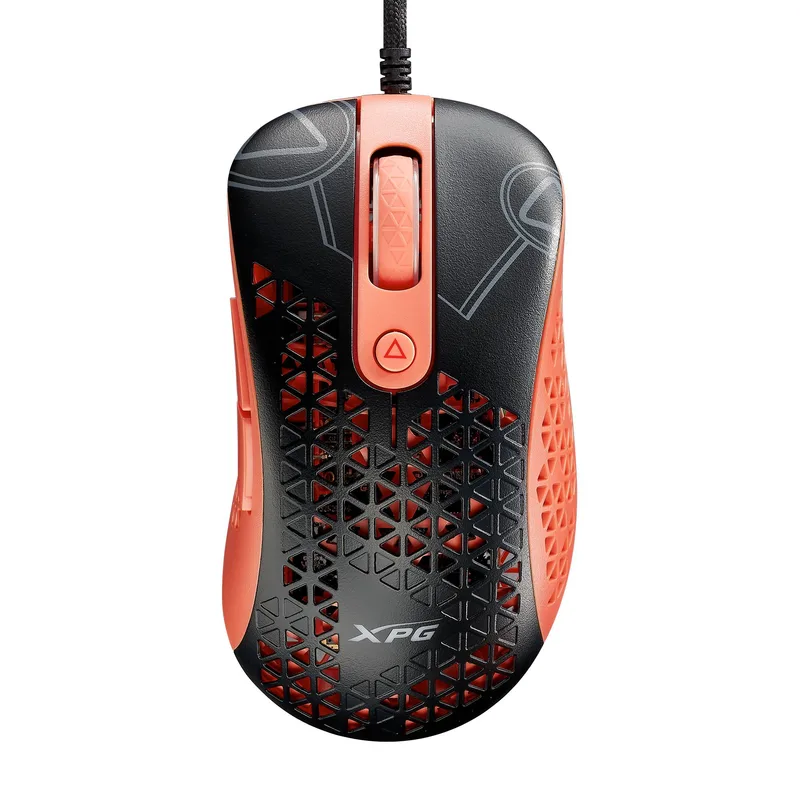 Mouse GAMING XPG MERA SLINGSHOT. Con sensor óptico PMW3360 ofrece hasta 12 - 000 DPI. Cable trenzado, iluminación RGB, SLINGSHOT-BK/OGCWW 12000 DPI