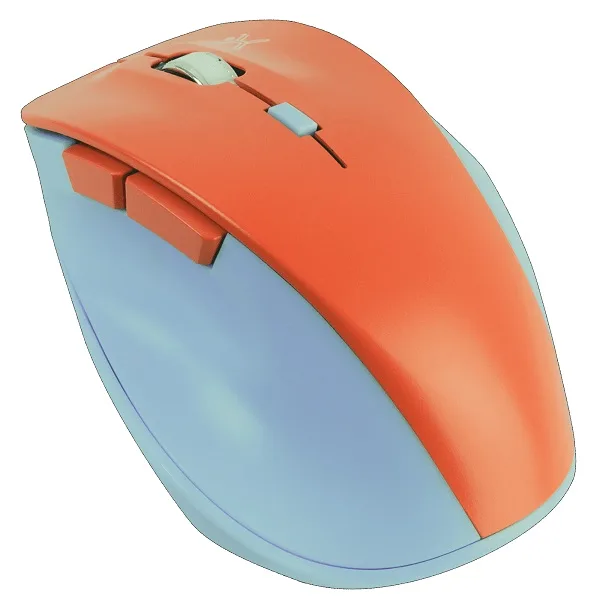 Mouse Inalámbrico Clic Silencioso Conector USB 1600 DPI Thumb Color Azul / Mamey | PERFECT CHOICE Azul/Mamey PC-045120