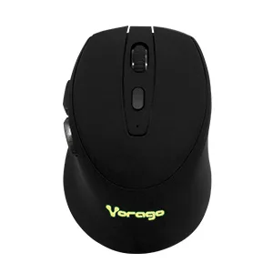 Mouse Inalámbrico Iluminado VORAGO MO-306 - Negro, 2400 DPI, Recargable MO-306-BK
