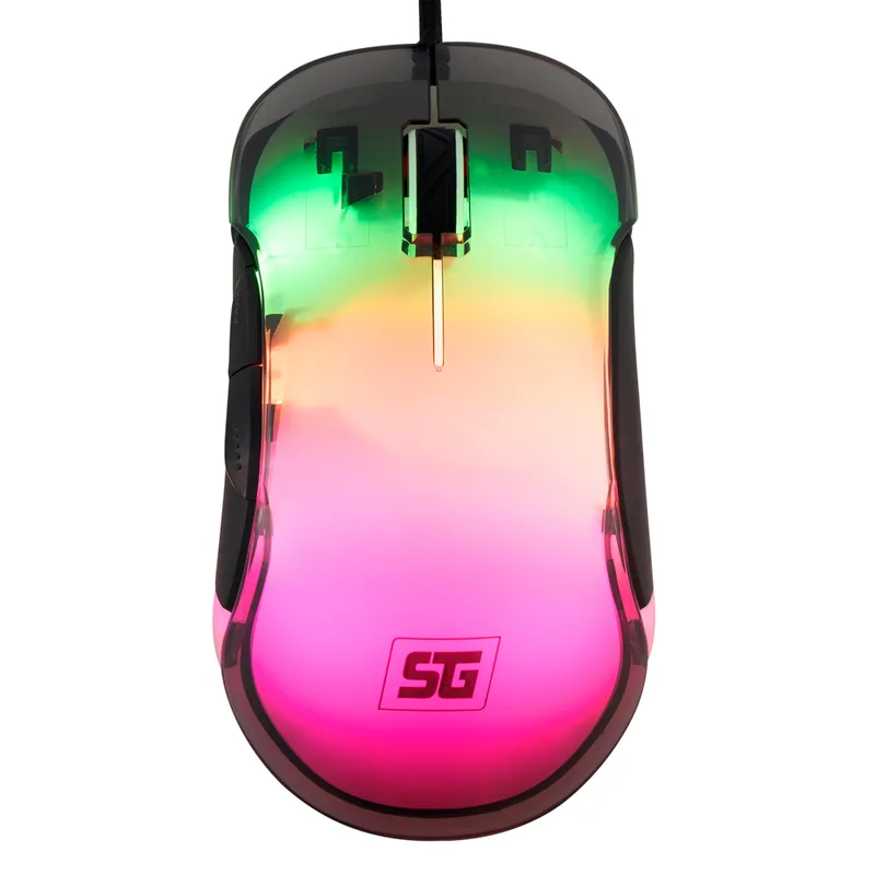 Mouse Vorago Start The Game MO-505 Alambrico RGB Neon Hasta 7 - 200 Dpi's Usb Trasparente 3200 DPI