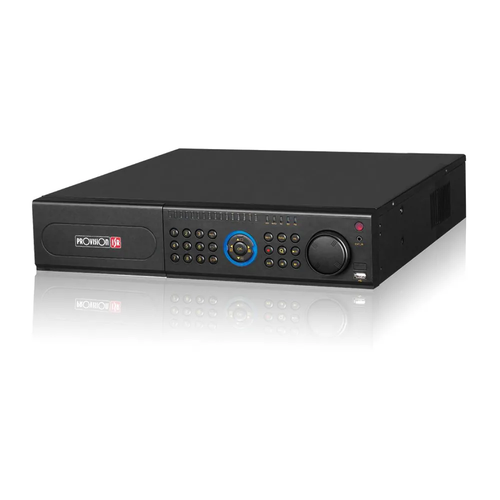NVR de 32 canales - 16 CH-PoE + 16 CH-Via Red, soporta cámaras IP de hasta 12 MP, 8xHDD 10 TB, 4K+FHD HDMI, reconocimiento facial PROVISION-ISR