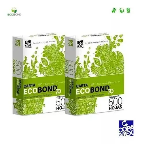 Papel bond tamaño Carta 70 gramaje 95 blancura caja con 10 resmas de 500 hojas cada una 175002237378803 Ecobond