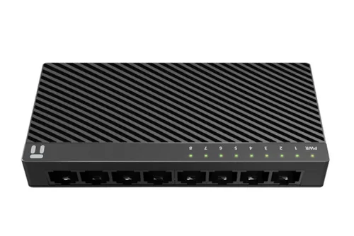 Switch NETIS modelo ST3108C - 8 puertos 10/100Mbps Switch de escritorio con Seguro de conector incorporado, No administrable Negro