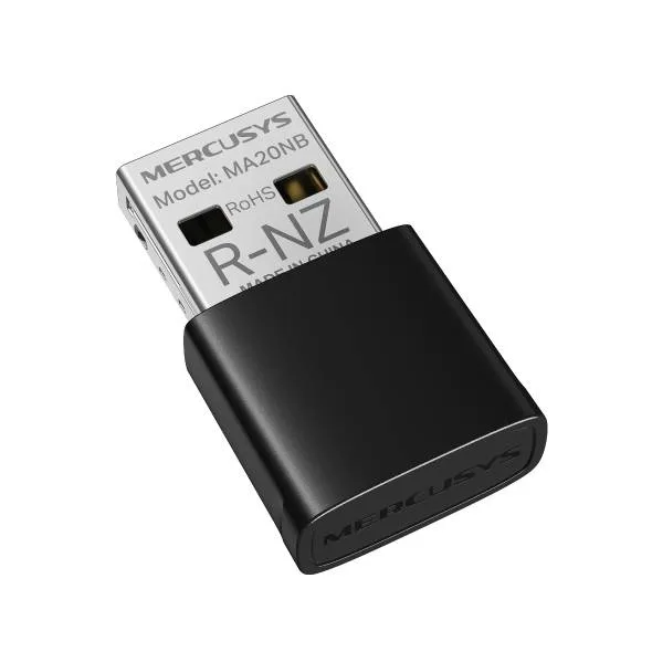 Adaptador USB Wi-Fi Bluetooth AC650 Nano MERCUSYS Negro MA20NB