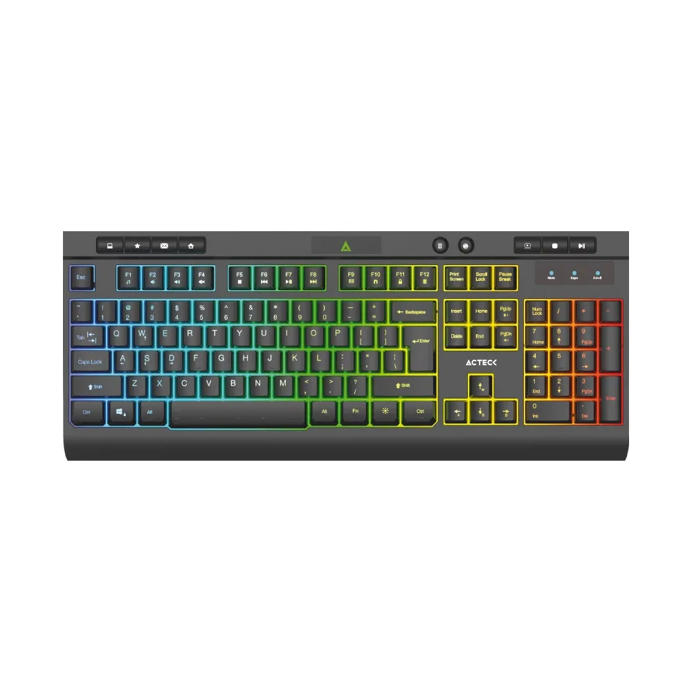 Teclado Alámbrico Led AUREAN PRO TA477G Acteck Advanced Series Negro AC-936743