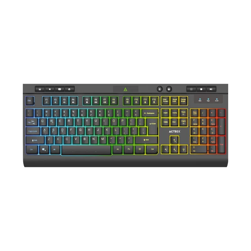 Teclado Alámbrico Led AUREAN PRO TA477G Acteck Advanced Series Negro AC-936743