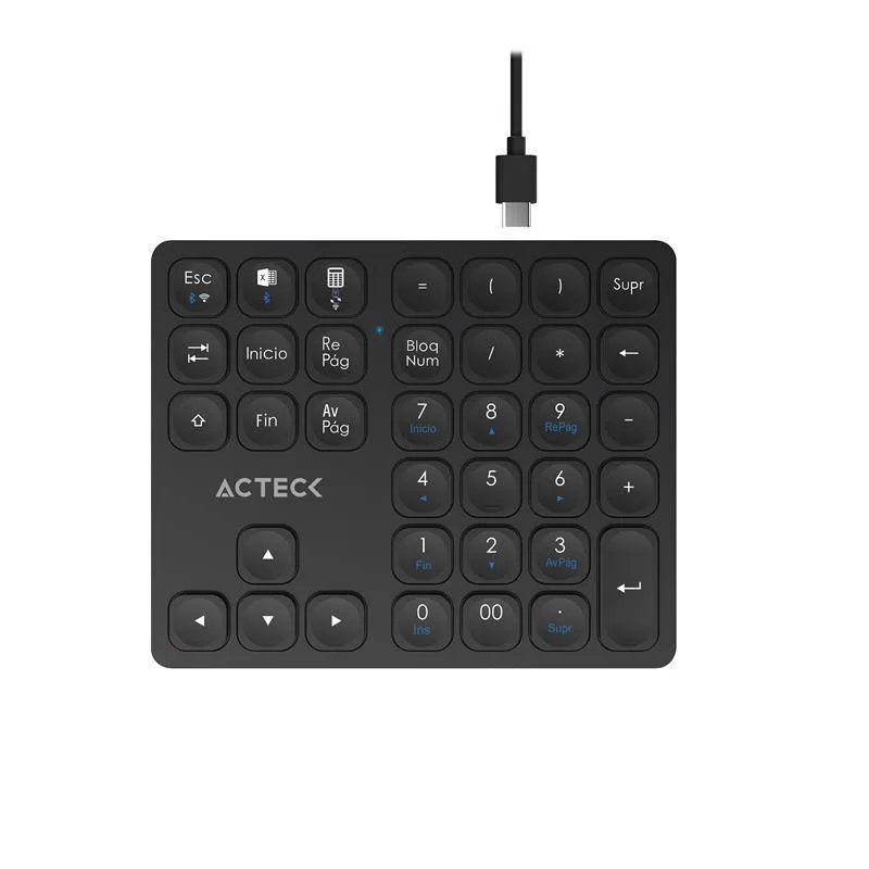 Teclado Numérico inalámbrico 2.4hz/Bluetooth Inspire Pad TN480 ACTECK PRO TN480 Negro AC-939911