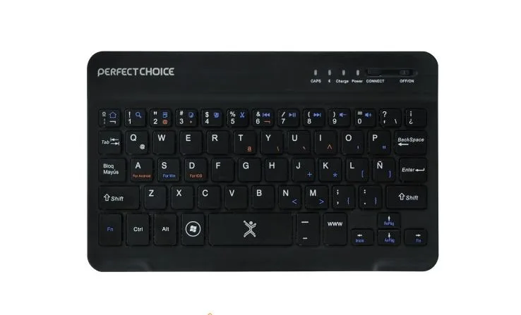 Mini Teclado Inalámbrico Bluetooth Universal Ultra delgado Color Negro | PERFECT CHOICE PC-200932
