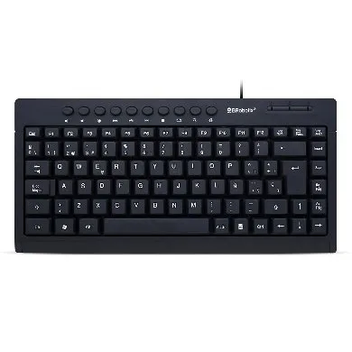 Teclado Multimedia USB Mini BROBOTIX 963067 - USB, Negro