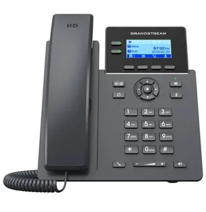Teléfono IP de 2 líneas con 4 cuentas SIP - conferencia de 5 vías, Fastethernet GIGA, Poe, Si incluye su fuente de alimentación Grandstream Negro