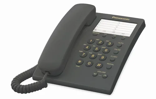 PANASONIC Telefono analogico - marcador rapido de 10 numeros para pared/escritorio, Negro KX-TS550MEB