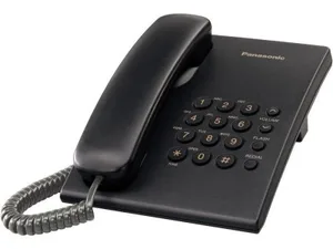 PANASONIC Telefono analogico - control de volumen, ajuste de tono, Flash, Redial, pared/escritorio, Negro KX-TS500MEB