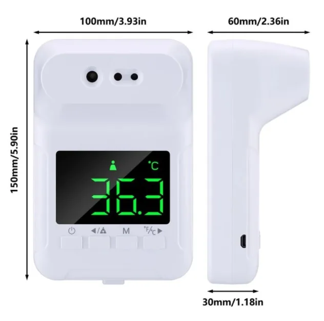 Termometro de Pared KSA modelo K-3S; Incluye cable de carga micro usb - manual de uso. *Garantía de 4 meses* THWAL1