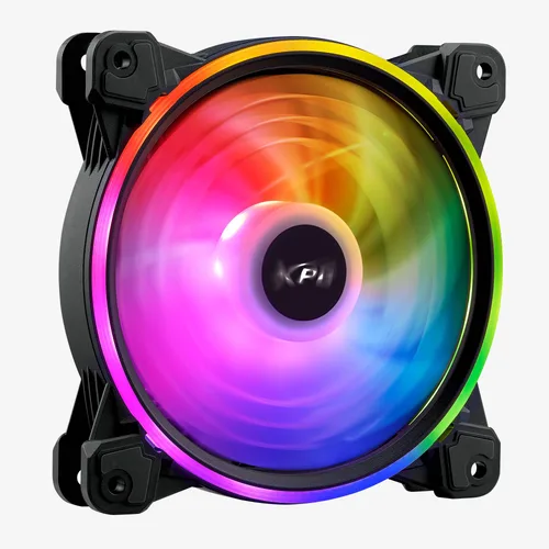 Ventilador XPG HURRICANE 120 ARGB PWM (Pulse Width Modulation). 120mm. Con Iluminación ARGB. NEGRO. HURRICANE120ARGBPWM-BKCWW 2000 RPM